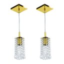 Ver imagem 1 de Kit 2 Lustre Pendente Clearcrillic Cristal Acrílico Dourado