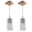 Ver imagem 1 de Kit 2 Lustre Pendente Clearcrillic Cristal De Acrílico Cobre