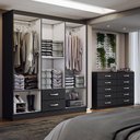 Ver imagem 2 de Guarda-roupa Casal Maya 6 Portas 2 Gavetas com Cômoda 10 Gavetas Preto - Panorama Móveis