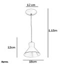 Ver imagem 5 de Kit 3 Lustres Pendentes Tenesse de Alumínio Preto com Cobre