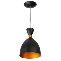 Kit 3 Lustre Pendente Califórnia De Alumínio Preto Com Cobre - 2