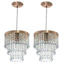 Ver imagem 1 de Kit 2 Lustre Pendente De Cristal Acrílico Manucrilic Cobre