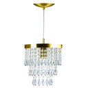 Ver imagem 3 de Kit 2 Lustre Pendente De Cristal Acrílico Manucrilic Dourado