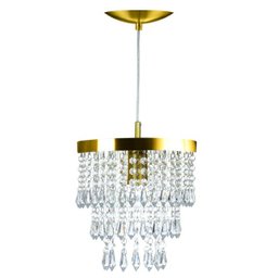 Kit 2 Lustre Pendente De Cristal Acrílico Manucrilic Dourado - 3