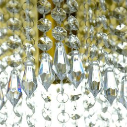 Kit 2 Lustre Pendente De Cristal Acrílico Manucrilic Dourado - 4