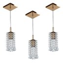 Ver imagem 1 de Kit 3 Lustre Pendente Clearcrillic Cristal De Acrílico Cobre