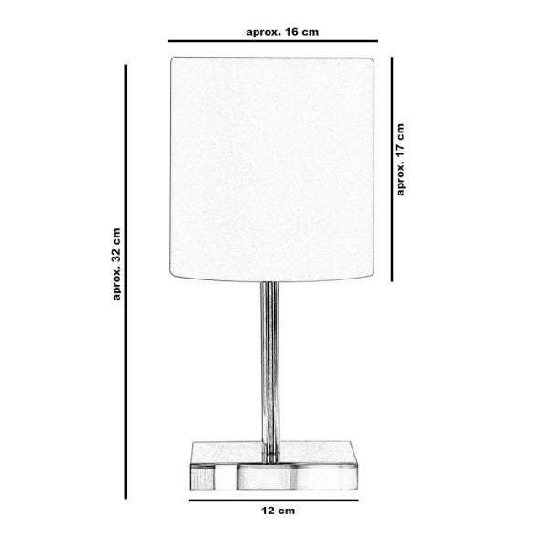 Abajur Eros Touch Cilindrico Bege com Base Quadrada de Inox - 3