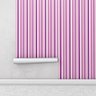 Papel De Parede Listrado Branco Roxo Lilás Para Sala e Quarto Com Laminação - 1