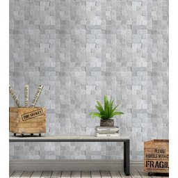 Papel De Parede Marmore Pedras Cinza Para Quartos e Sala Com Laminação - 4