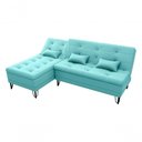 Ver imagem 3 de Sofá Cama com Chaise 3 Lugares 2,00 Mts Nice Matrix Verde