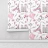 Papel De Parede Infantil Floral Paris Rosa Para Quarto Com Laminação - 1