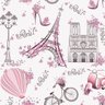 Papel De Parede Infantil Floral Paris Rosa Para Quarto Com Laminação - 3