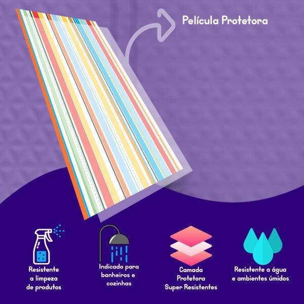 Papel De Parede Listrado Adesivo Colorido Para Sala Quarto Com Laminação - 2