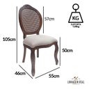 Ver imagem 5 de 5 Cadeira Medalhão Madeira Entalhada com Tela Telinha Palhinha