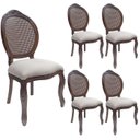 Ver imagem 1 de 5 Cadeira Medalhão Madeira Entalhada com Tela Telinha Palhinha