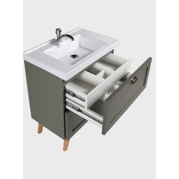 Gabinete para Banheiro com Cuba e Espelho 60cm Retro Mdf Verde Milano - On Móveis - 8