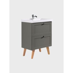 Gabinete para Banheiro com Cuba e Espelho 60cm Retro Mdf Verde Milano - On Móveis - 7