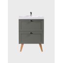Ver imagem 6 de Gabinete para Banheiro com Cuba e Espelho 60cm Retro Mdf Verde Milano - On Móveis