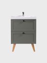 Ver imagem 6 de Gabinete para Banheiro com Cuba e Espelho 60cm Retro Mdf Verde Milano - On Móveis