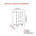 Ver imagem 3 de Gaveteiro para Escritório 4 Gavetas com Rodízios Pe40 Pandin Móveis