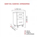 Ver imagem 3 de Gaveteiro 3 Gavetas com Rodízios Pe40 Pandin Móveis