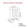 Gaveteiro para Escritório 4 Gavetas com Rodízios Pe40 Pandin Móveis - 3
