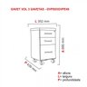 Gaveteiro 3 Gavetas com Rodízios Pe40 Pandin Móveis - 3