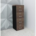 Ver imagem 2 de Armário de Arquivo Oficio Pe40 Pandin 45,70 Cm (largura) em Mdp Cor Walnut e Preto 4 Gavetas