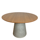 Ver imagem 1 de Mesa de Jantar Cone Oval 90 Cm Base Cimento Concreto Tampo Freijó Linn Design Decor Mesa de Jantar C