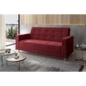 Sofá Cama 3 Lugares Mônaco Móveis Digital - Veludo Vermelho - 2