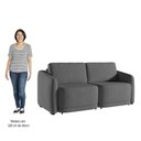 Ver imagem 5 de Sofá Cama Casal para Sala 176cm Polska K04 Veludo Cinza Escuro - Mpozenato