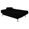 Sofá Cama 3 Lugares Casal Premium Suede Preto - Móveis Digital - 3