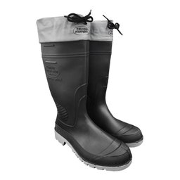Bota Borracha Pvc Impermeável Galocha Cinza com Amarra Indus Preta com Cinza Liso 4546 Br - 2