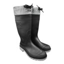 Ver imagem 2 de Bota Borracha Pvc Impermeável Galocha Cinza com Amarra Indus Preta com Cinza Liso 4546 Br