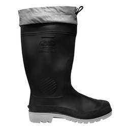 Bota Borracha Pvc Impermeável Galocha Cinza com Amarra Indus Preta com Cinza Liso 4546 Br - 1
