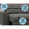 Sofá Pegasus 2,30M Assento Retrátil e Reclinável Velosuede Cinza - NetSofás - 3