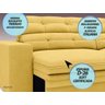 Sofá Pegasus 2,30M Assento Retrátil e Reclinável Velosuede Canário - NetSofás - 3