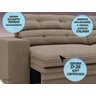Sofá Pegasus 2,30M Assento Retrátil e Reclinável Velosuede Capuccino - NetSofás - 3