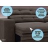 Sofá Pegasus 2,30M Assento Retrátil e Reclinável Velosuede Chocolate - NetSofás - 3