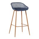 Ver imagem 2 de Kit 2 Banquetas Mônaco Clarice Alta Fratini 96 Cm (altura) em Polipropileno Azul Marinho Base em a