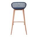 Ver imagem 5 de Kit 2 Banquetas Mônaco Clarice Alta Fratini 96 Cm (altura) em Polipropileno Azul Marinho Base em a