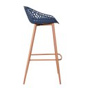 Ver imagem 4 de Kit 2 Banquetas Mônaco Clarice Alta Fratini 96 Cm (altura) em Polipropileno Azul Marinho Base em a