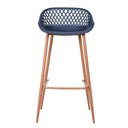 Ver imagem 3 de Kit 2 Banquetas Mônaco Clarice Alta Fratini 96 Cm (altura) em Polipropileno Azul Marinho Base em a