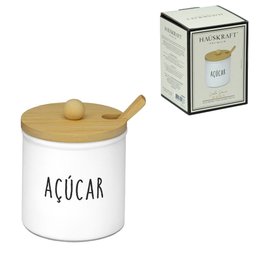 Açucareiro Vidro Doha Tampa de Bambu Colher 300ml Hauskraft - 4