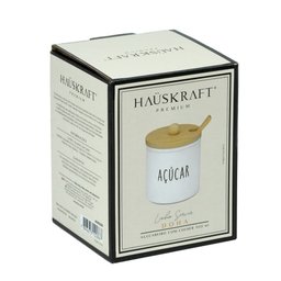 Açucareiro Vidro Doha Tampa de Bambu Colher 300ml Hauskraft - 5