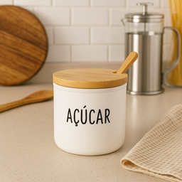 Açucareiro Vidro Doha Tampa de Bambu Colher 300ml Hauskraft - 2