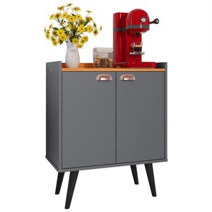 Buffet Linea 2 Portas Cantinho Café Cozinha Sala Jantar Puxador Concha Cinza/cinamomo–rpm