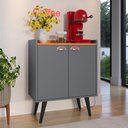 Ver imagem 1 de Buffet Linea 2 Portas Cantinho Café Cozinha Sala Jantar Puxador Concha Cinza/cinamomo–rpm