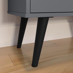 Buffet Linea 2 Portas Cantinho Café Cozinha Sala Jantar Puxador Concha Cinza/cinamomo–rpm - 4