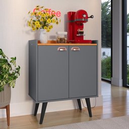 Buffet Linea 2 Portas Cantinho Café Cozinha Sala Jantar Puxador Concha Cinza/cinamomo–rpm - 2